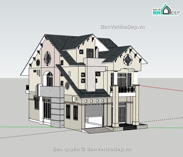 Biệt thự 2 tầng,model su biệt thự 2 tầng,biệt thự 2 tầng file su