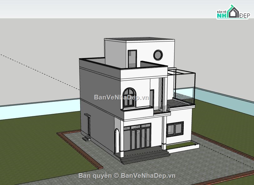 biệt thự 2 tầng,biệt thự,model biệt thự