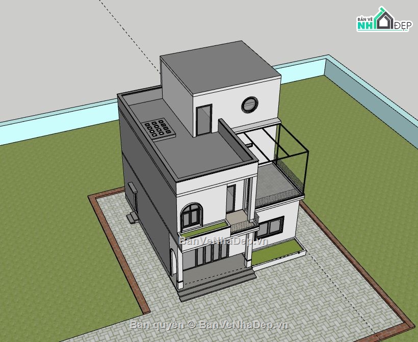 biệt thự 2 tầng,biệt thự,model biệt thự