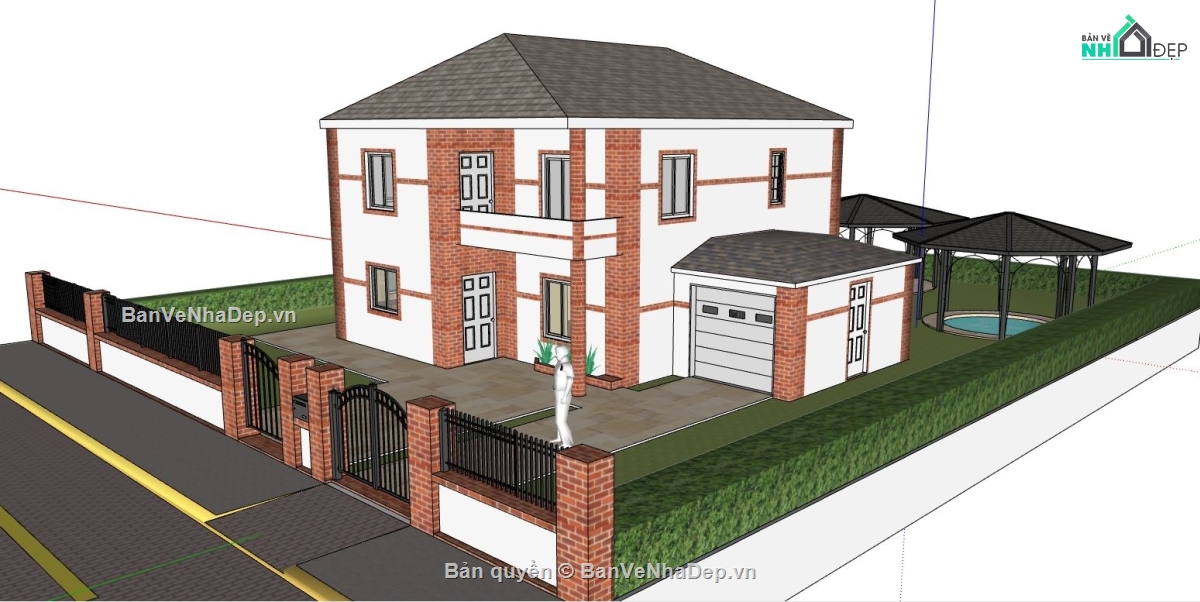file su biệt thự,sketchup biệt thự,model su biệt thự