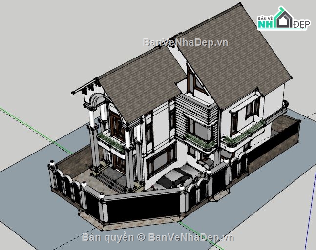 Biệt thự 2 tầng,model su biệt thự 2 tầng,file su biệt thự 2 tầng