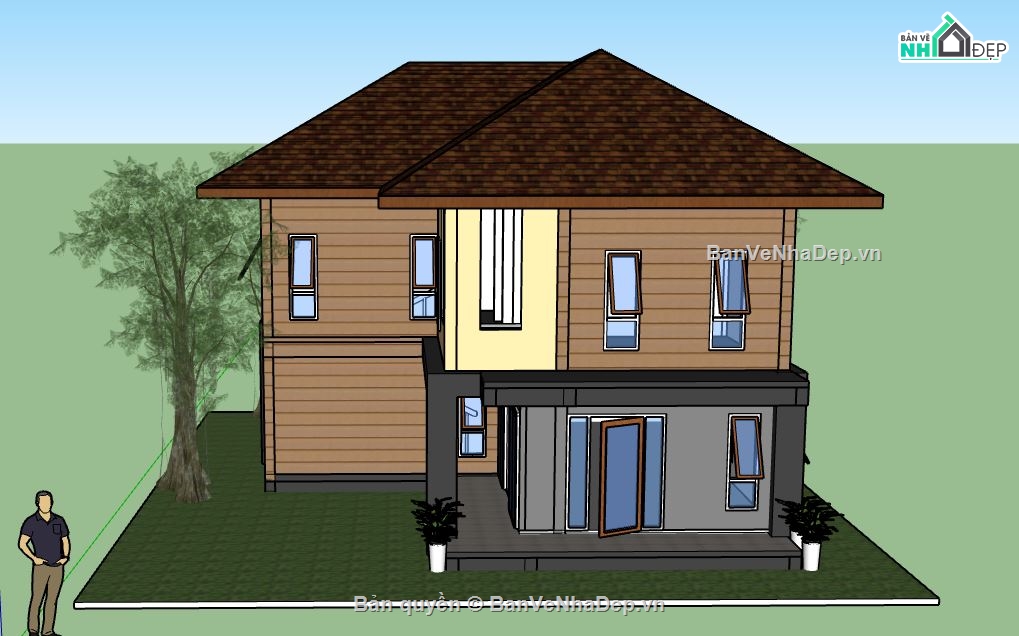 Biệt thự 2 tầng,model su biệt thự 2 tầng,file su biệt thự 2 tầng,biệt thự 2 tầng file su,sketchup biệt thự 2 tầng