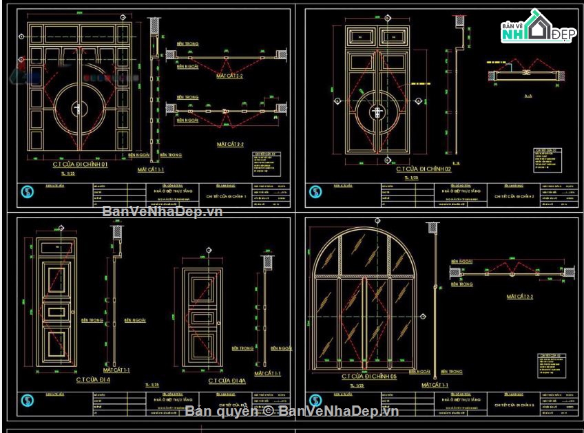 Biệt thự  2 tầng,file biệt thự 2 tầng,cad biệt thự 2 tầng