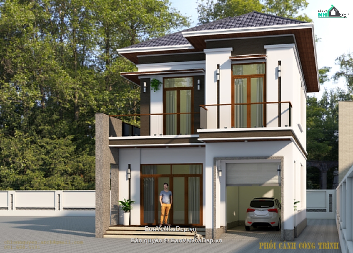 biệt thự 2 tầng,biệt thự 2 tầng mái thái,su biệt thự 2 tầng,biệt thự 2 tầng 8x11m