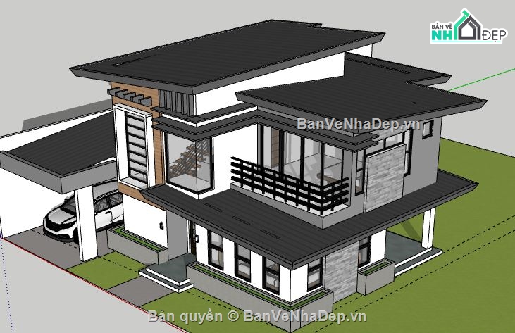 Biệt thự 2 tầng,file su biệt thự 2 tầng,biệt thự 2 tầng file su,model su biệt thự 2 tầng,biệt thự 2 tầng file sketchup