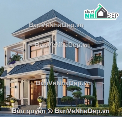 biệt thự 2 tầng,cad biệt thự 2 tầng,file cad biệt thự 2 tầng