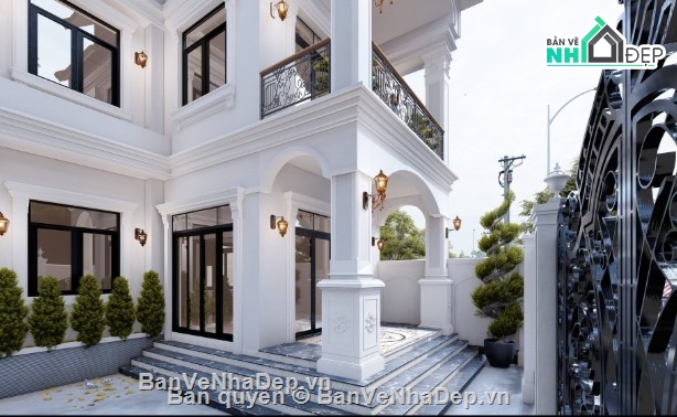 biệt thự mái thái,2 tầng mái thái,biệt thự 2 tầng mái thái