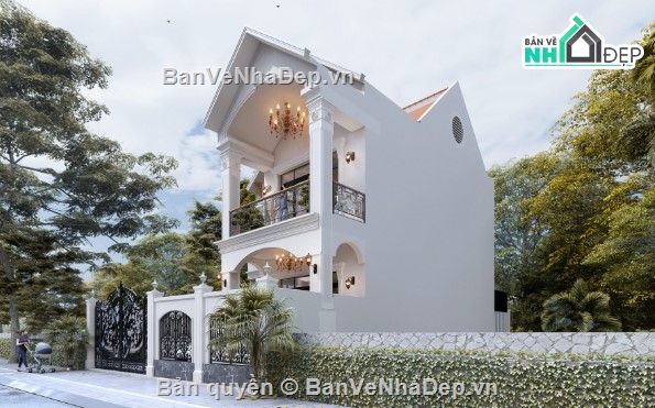 biệt thự mái thái,2 tầng mái thái,biệt thự 2 tầng mái thái