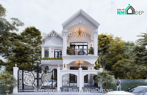 biệt thự mái thái,2 tầng mái thái,biệt thự 2 tầng mái thái