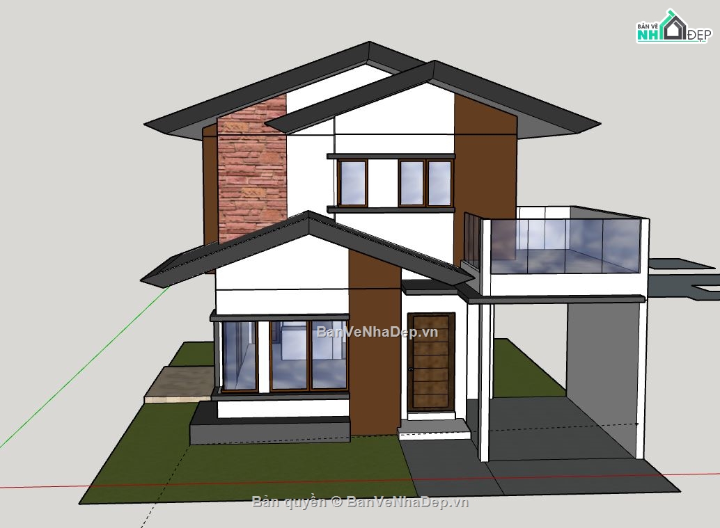 Biệt thự  2 tầng,file su biệt thự 2 tầng,biệt thự 2 tầng file su,model su biệt thự 2 tầng,sketchup biệt thự 2 tầng