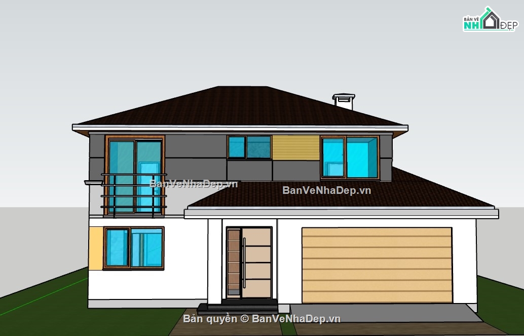 biệt thự 2 tầng,su biệt thự,model su biệt thự