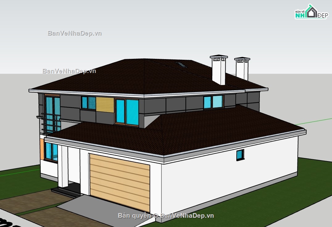 biệt thự 2 tầng,su biệt thự,model su biệt thự