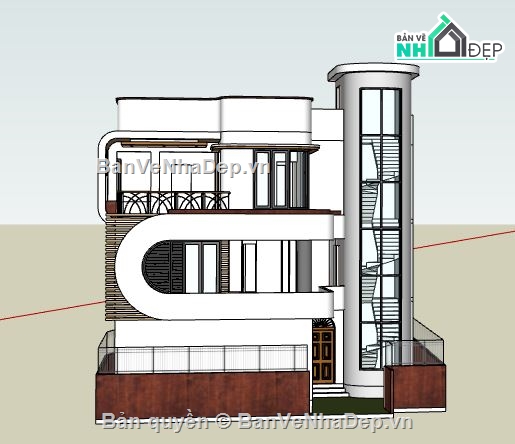 Biệt thự 3 tầng file sketchup,File sketchup biệt thự 3 tầng,biệt thự 3 tầng model su,sketchup biệt thự 3 tầng