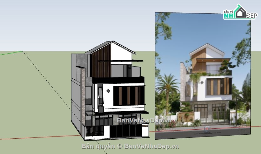 Biệt thự 3 tầng,Model su biệt thự 3 tầng,file su biệt thự 3 tầng