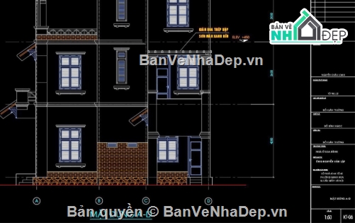 biệt thự 3 tầng,cad biệt thự 3 tầng,biệt thự 3 tầng file cad