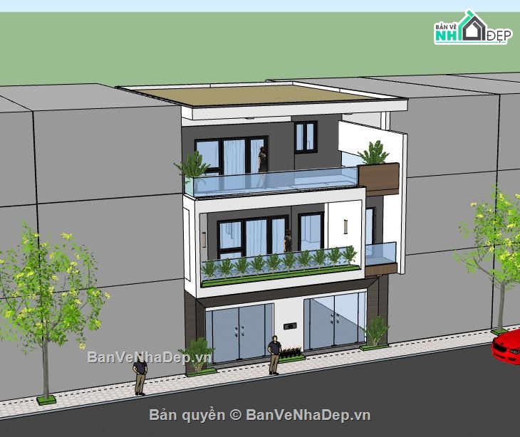 Biệt thự 3 tầng,model su biệt thự 3 tầng,file su biệt thự 3 tầng