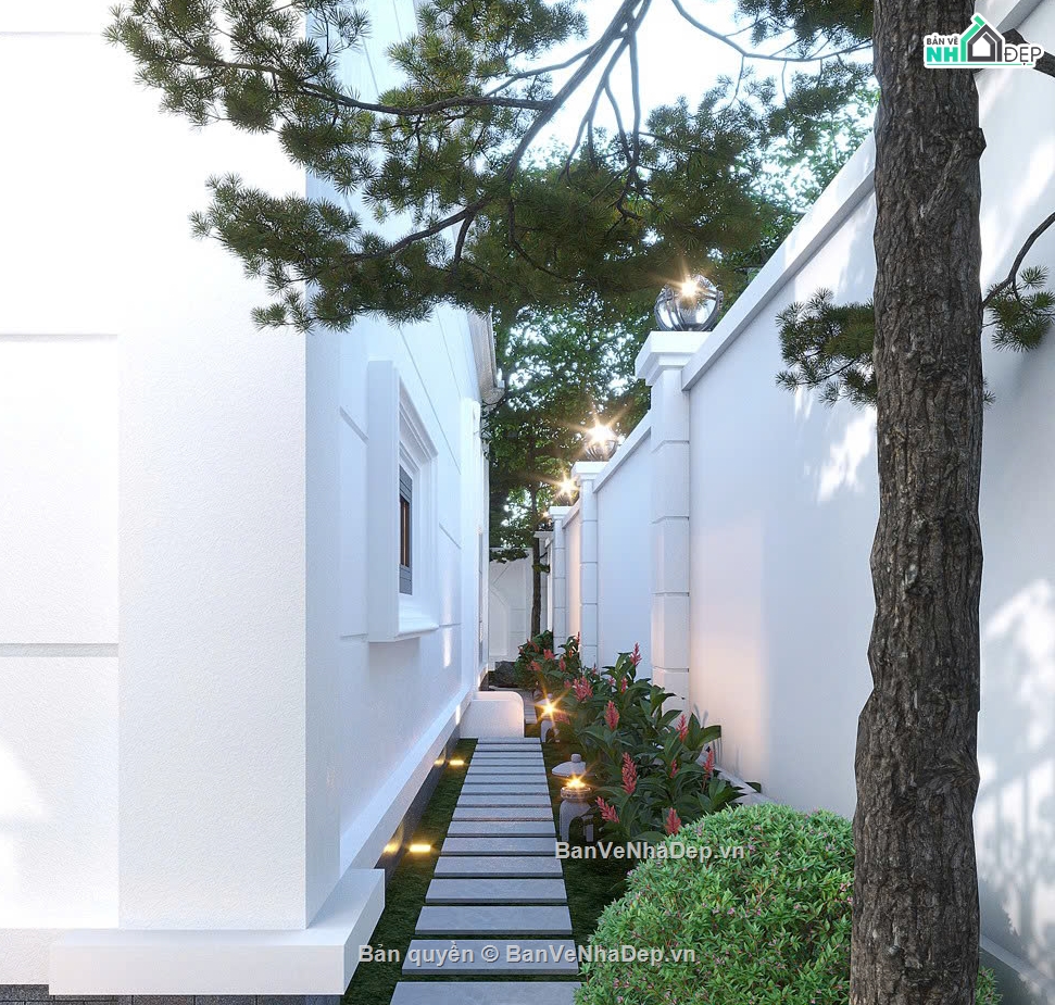 Bản vẽ biệt thự mái nhật,biệt thự 3 tầng mái nhật,biệt thự 3 tầng full file