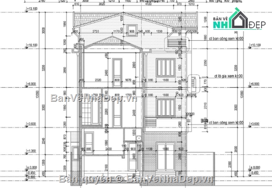 Biệt thự 3 tầng,cad biệt thự 3 tầng,file cad biệt thự 3 tầng,biệt thự 3 tầng cad