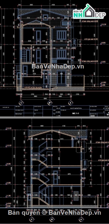 Biệt thự 3 tầng,cad biệt thự 3 tầng,file cad biệt thự 3 tầng,biệt thự 3 tầng cad
