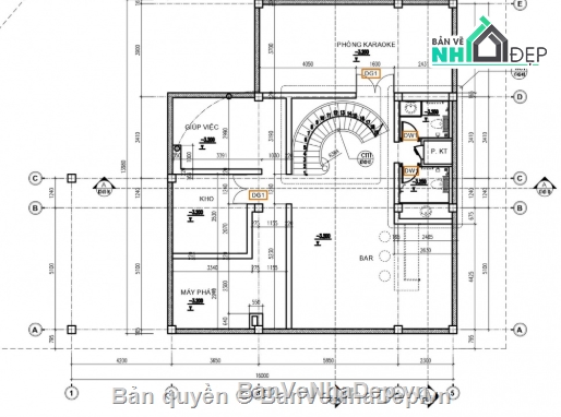 biệt thự 4 tầng,cad biệt thự 4 tầng,file cad biệt thự 4 tầng