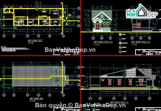 biệt thự 1 tầng,cad biệt thự 1 tầng,file cad biệt thự 1 tầng,biệt thự 1 tầng cad