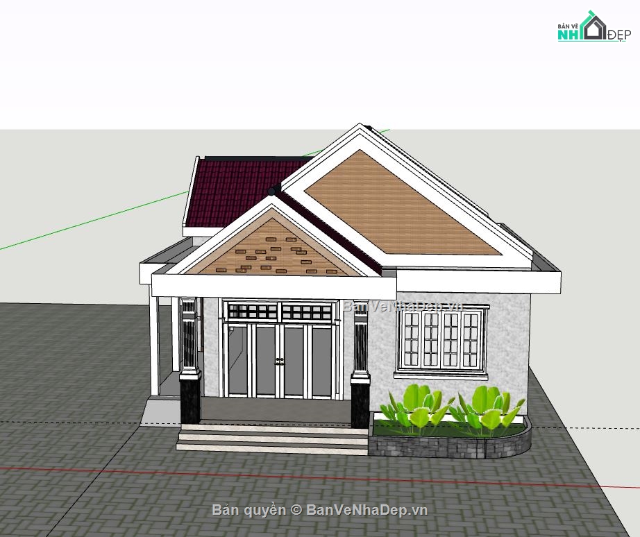 Biệt thự 1 tầng,model su biệt thự 1 tầng,file su biệt thự 1 tầng