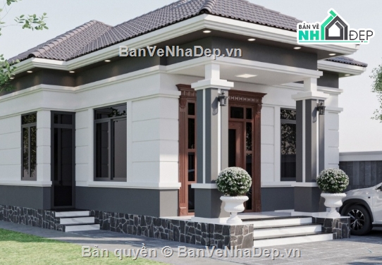 biệt thự 1 tầng cad,file cad biệt thự 1 tầng,cad biệt thự 1 tầng,autocad biệt thự 1 tầng