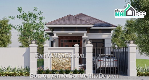 biệt thự 1 tầng cad,file cad biệt thự 1 tầng,cad biệt thự 1 tầng,autocad biệt thự 1 tầng