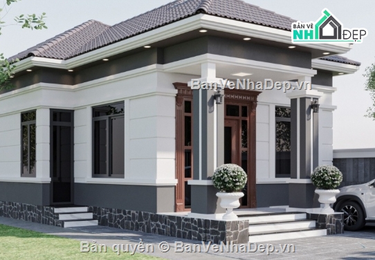 biệt thự 1 tầng cad,file cad biệt thự 1 tầng,cad biệt thự 1 tầng,autocad biệt thự 1 tầng