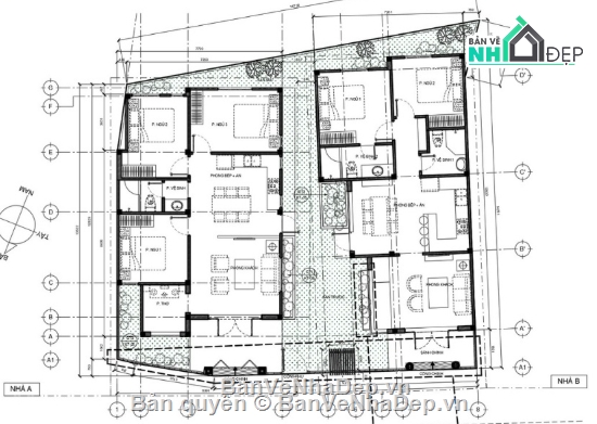 biệt thự 1 tầng,file cad biệt thự 1 tầng,cad biệt thự 1 tầng