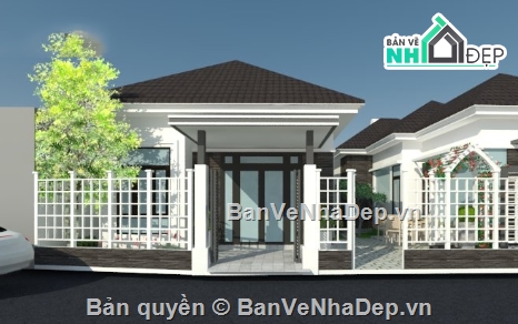 biệt thự 1 tầng,file cad biệt thự 1 tầng,cad biệt thự 1 tầng
