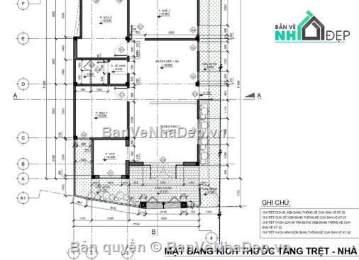 biệt thự 1 tầng,file cad biệt thự 1 tầng,cad biệt thự 1 tầng