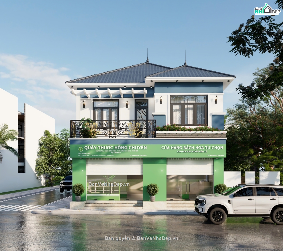 Biệt thự,2 tầng,2 tầng mái nhật,nhà kết hợp kinh doanh,Biệt thự  2 tầng