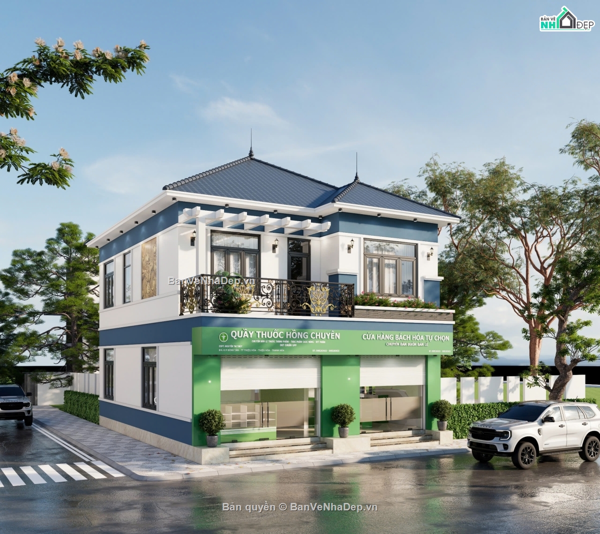 Biệt thự,2 tầng,2 tầng mái nhật,nhà kết hợp kinh doanh,Biệt thự  2 tầng