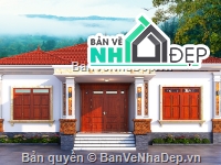 Biệt thự,File cad biệt thự 1 tầng,bản vẽ biệt thự 1 tầng