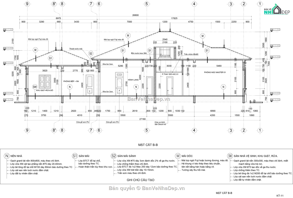 Biệt thự,File cad biệt thự 1 tầng,bản vẽ biệt thự 1 tầng