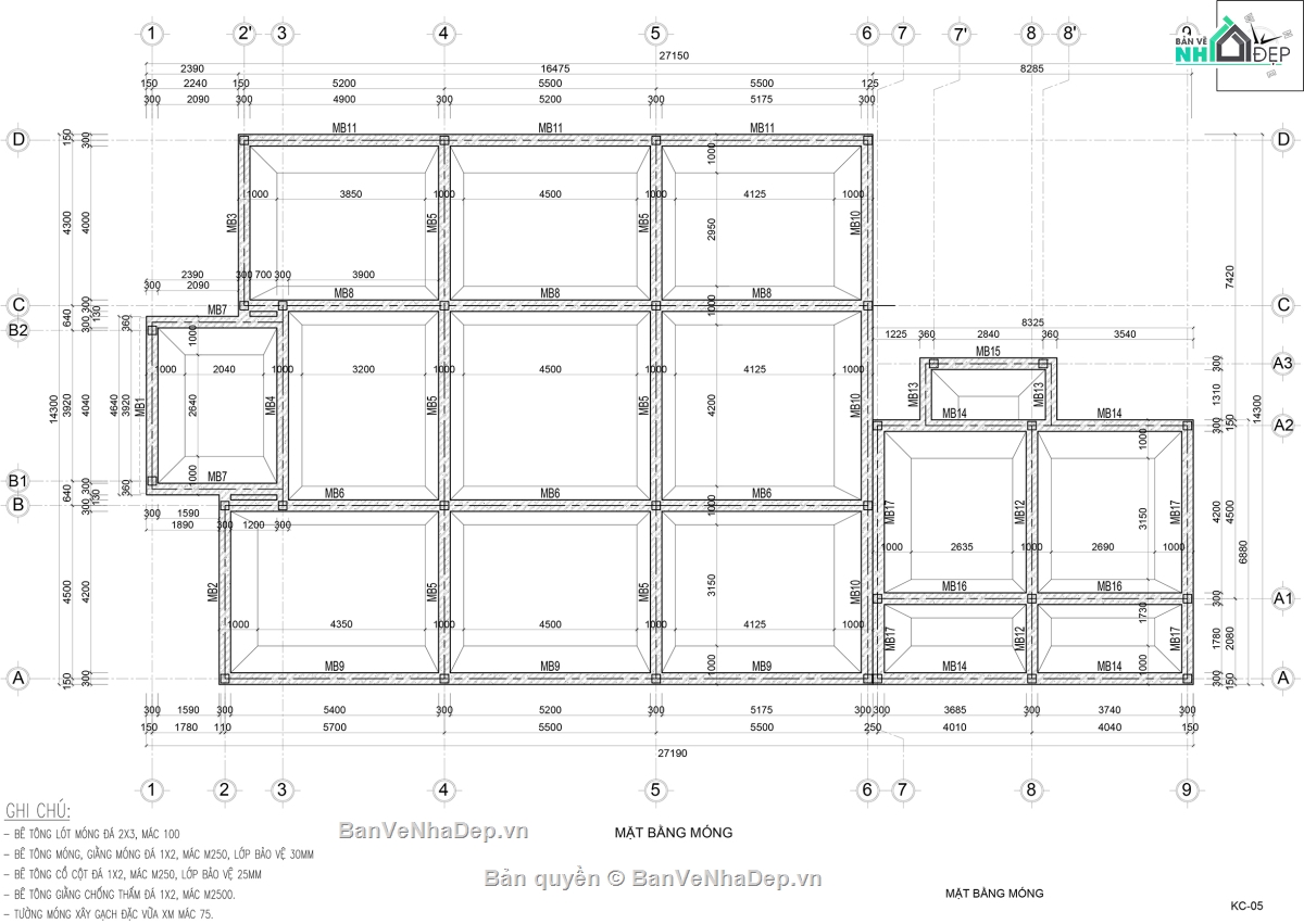 Biệt thự,File cad biệt thự 1 tầng,bản vẽ biệt thự 1 tầng
