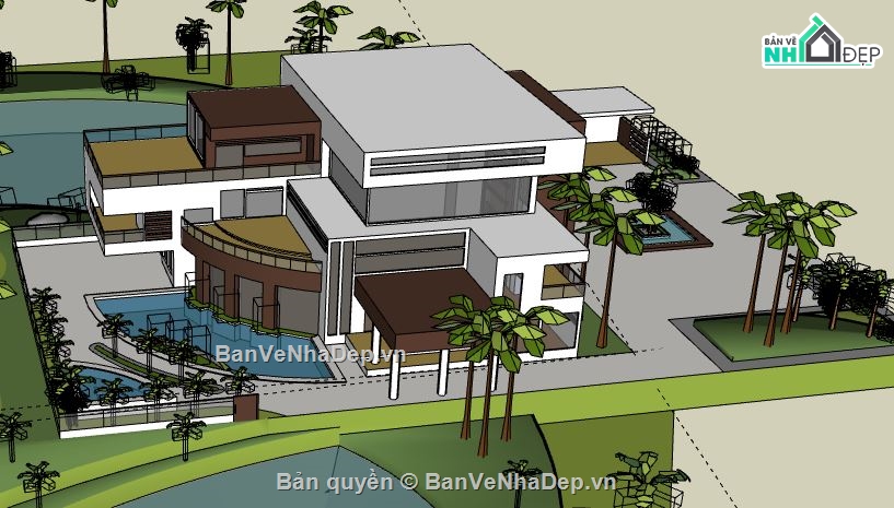 Biệt thự nghỉ dưỡng 2 tầng,biệt thự 2 tầng,model su biệt thự 2 tầng,file su biệt thự 2 tầng,biệt thự 2 tầng model su