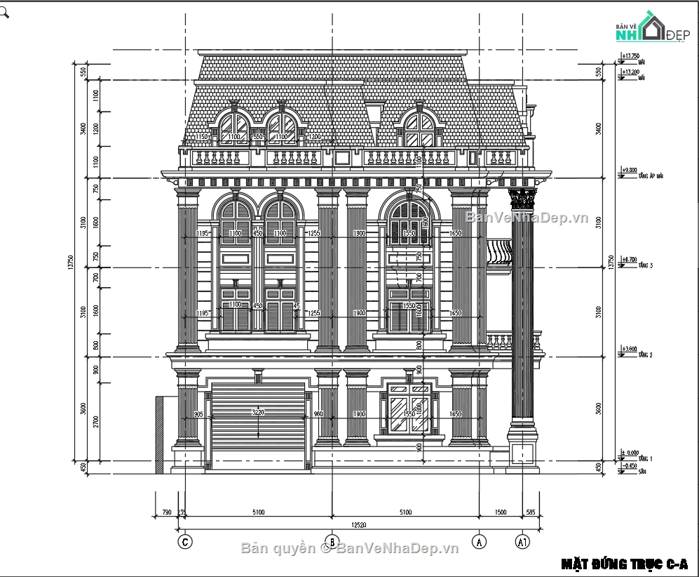 bản vẽ biệt thự tân cổ điển full,biệt thự cổ đại,mẫu biệt thự pháp sang trọng,biệt thự 1 tầng hầm 3 tầng nổi,biệt thự tân cổ điển có hầm,biệt thự tân cổ điển 3 tầng nổi
