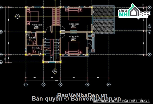 biệt thự 3 tầng,cad biệt thự 3 tầng,file cad biệt thự 3 tầng
