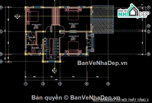 biệt thự 3 tầng,cad biệt thự 3 tầng,file cad biệt thự 3 tầng