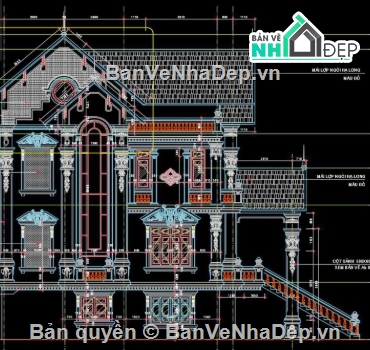 biệt thự 3 tầng,cad biệt thự 3 tầng,file cad biệt thự 3 tầng
