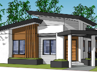 Biệt thự vườn 1 tầng,File sketchup biệt thự 1 tầng,biệt thự 1 tầng file su,sketchup biệt thự 1 tầng