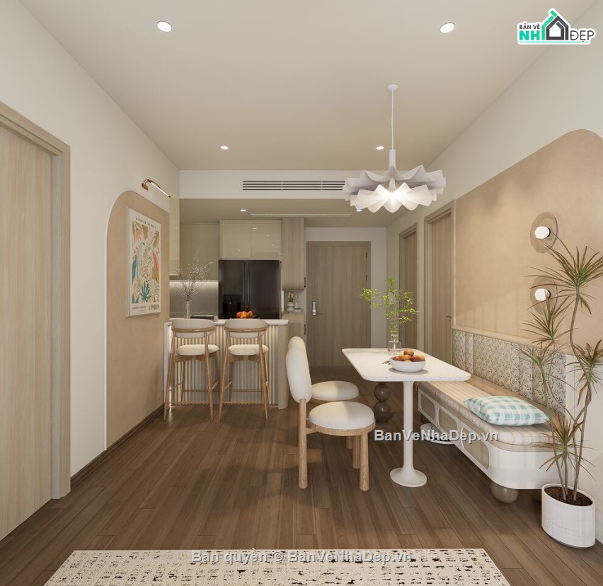 sketchup căn hộ,căn hộ hiện đại,căn hộ sketchup