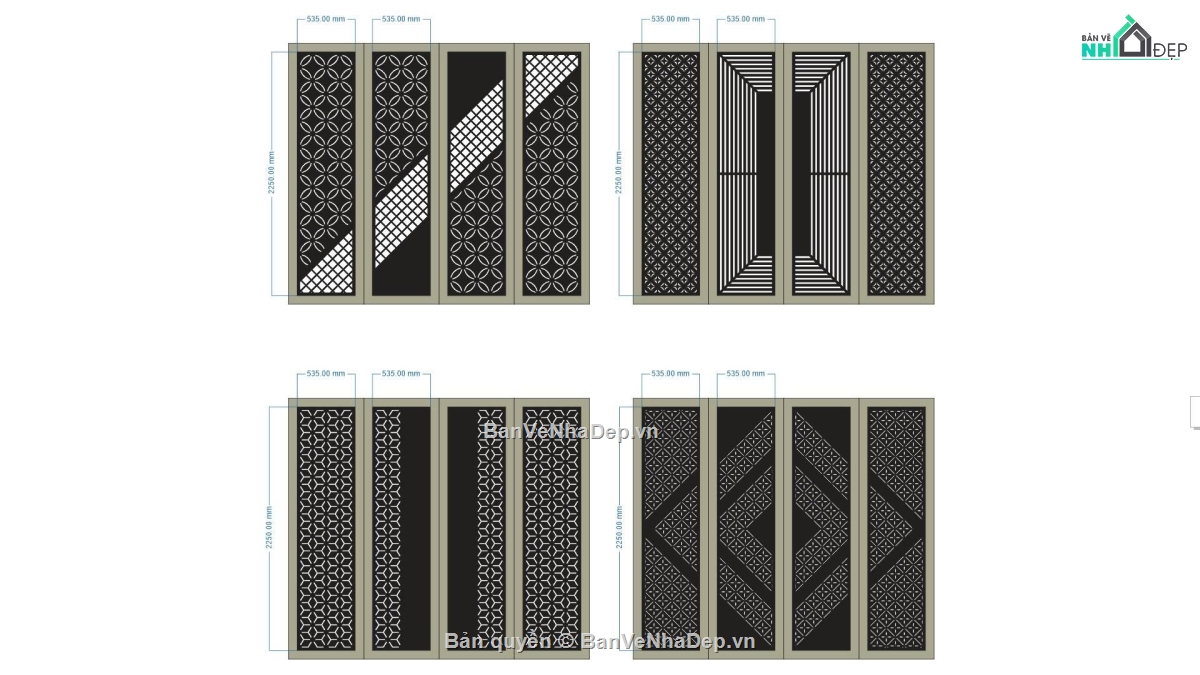mẫu cổng,mẫu cổng 4 cánh,cổng 4 cánh cnc