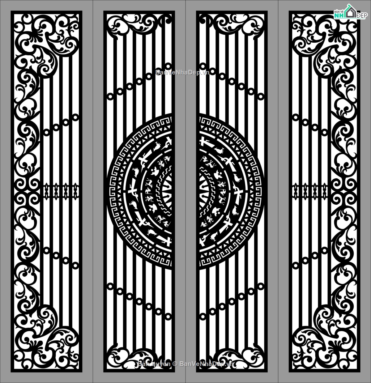 Mẫu cổng 4 cánh cnc,cổng 4 cánh cnc,file cnc cổng 4 cánh