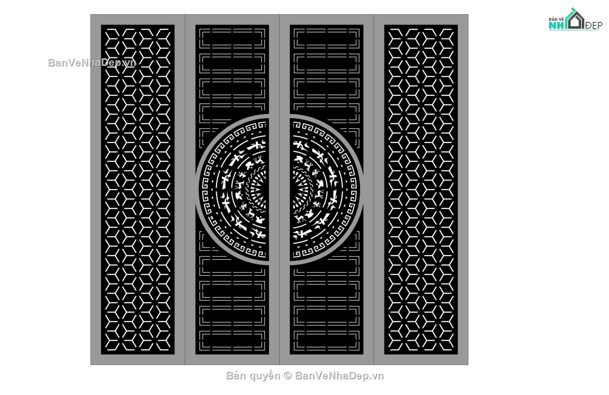 cổng 4 cánh,file cnc cổng 4 cánh,mẫu cnc cổng 4 cánh