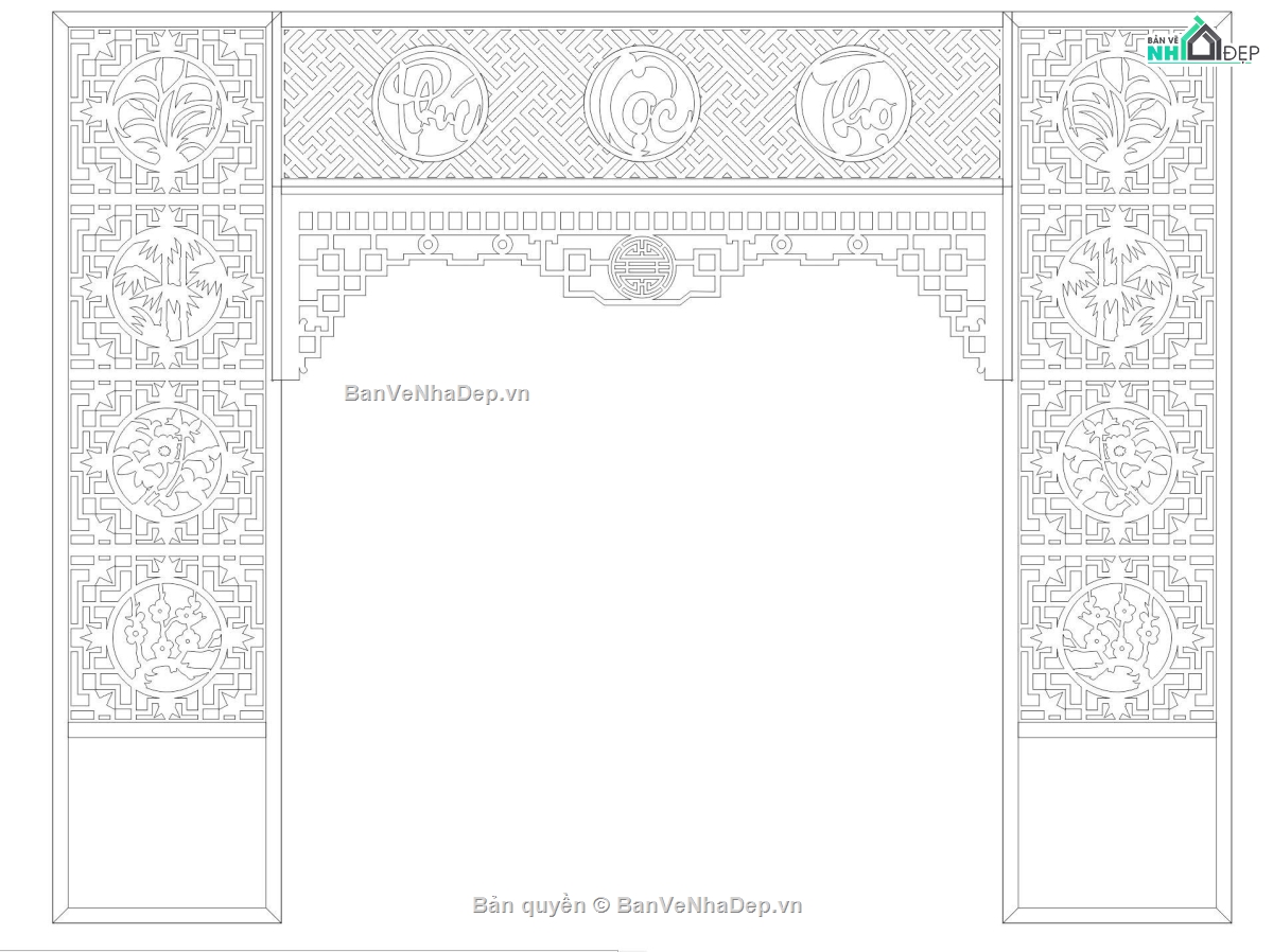 phòng thờ sketchup,vách thờ cnc,sketchup vách thờ