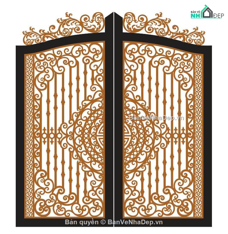 cnc cổng 2 cánh,thiết kế cổng 2 cánh,mẫu cổng 2 cánh cnc