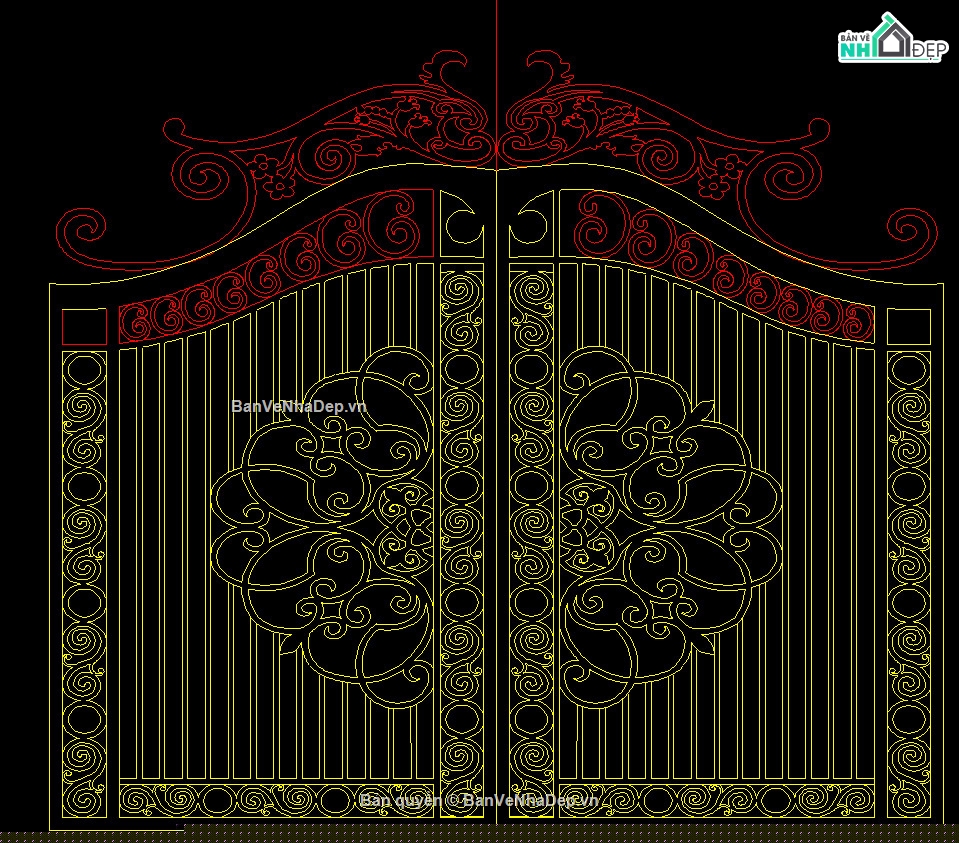 Cổng 2 cánh file dxf,Cổng cnc 2 cánh file dxf,File dxf cổng 2 cánh,dxf cổng 2 cánh,file autocad cổng 2 cánh
